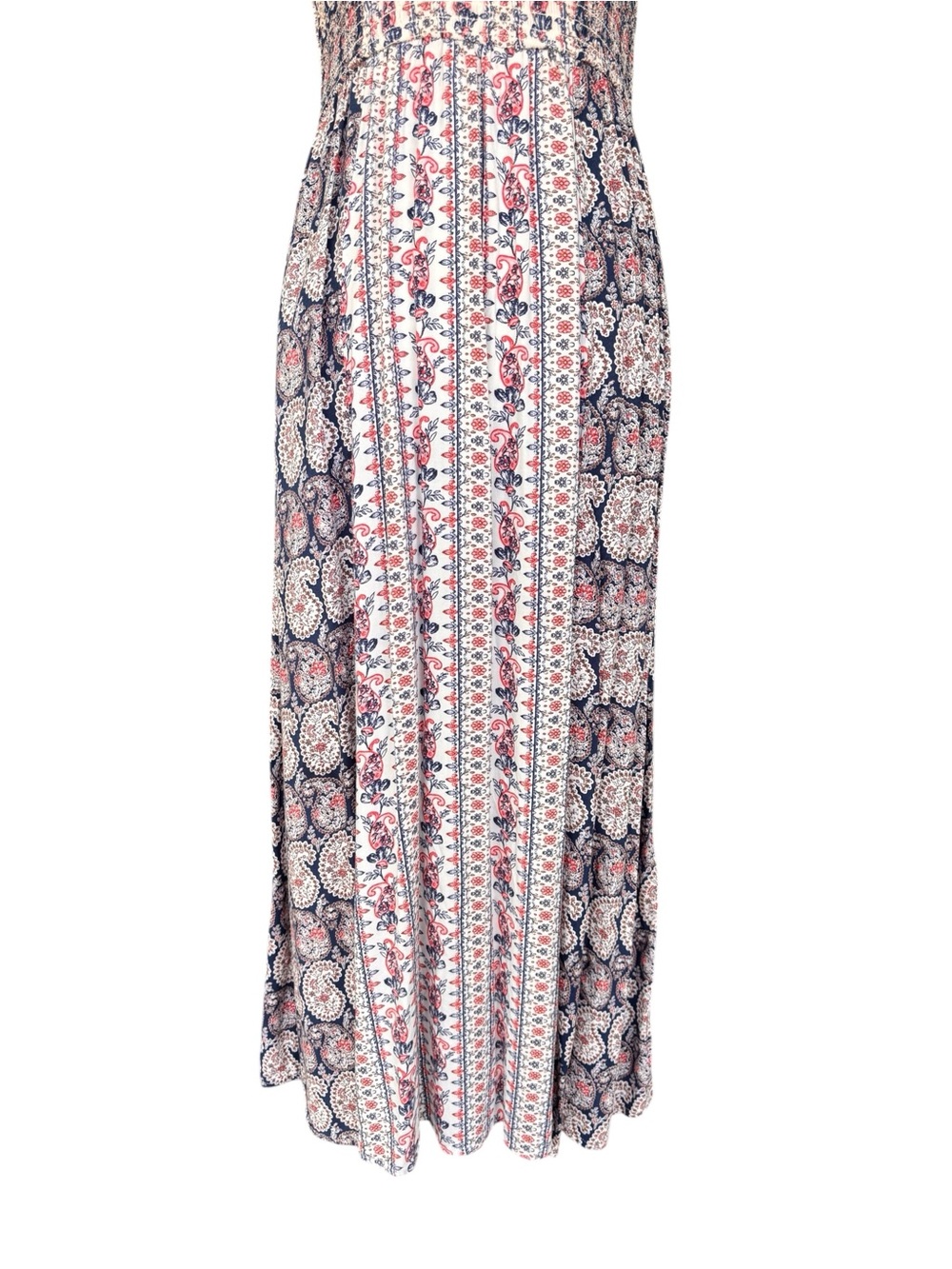 Japna Navy Blue and White Printed Maxi Dress - Picture 3 of 15